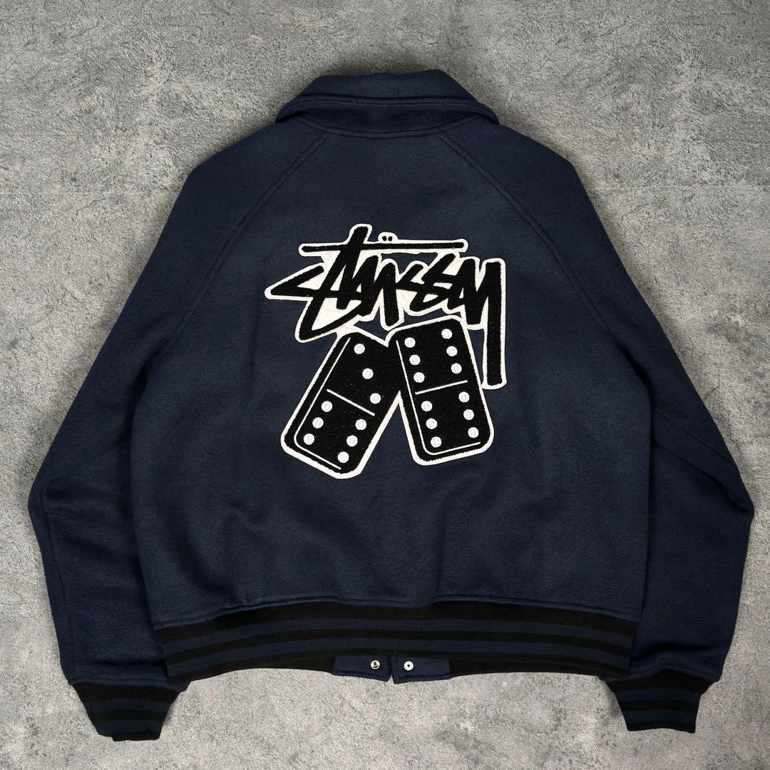 stussy 両面刺繍 ダイス柄 ウール スタジャン ジャケット ステューシー