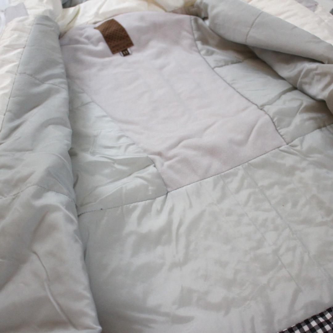 美品★KASTLEホワイト×ブラックギンガムチェックスキーウェア レディースL