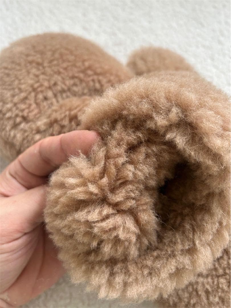 新品未使用 ベアミトン 手袋 秋冬 テディベアミトン　ライトブラウン