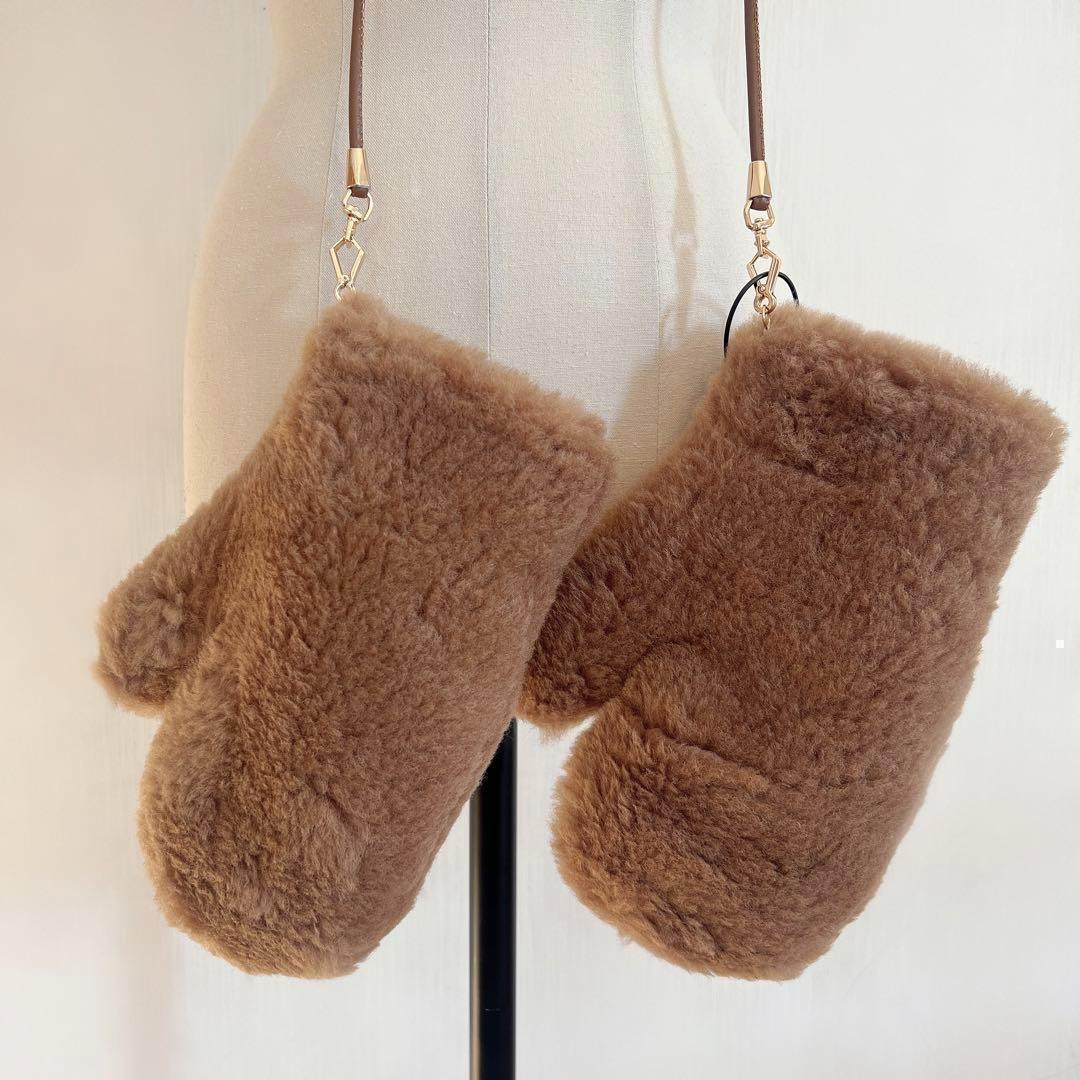 新品未使用 ベアミトン 手袋 秋冬 テディベアミトン　ライトブラウン