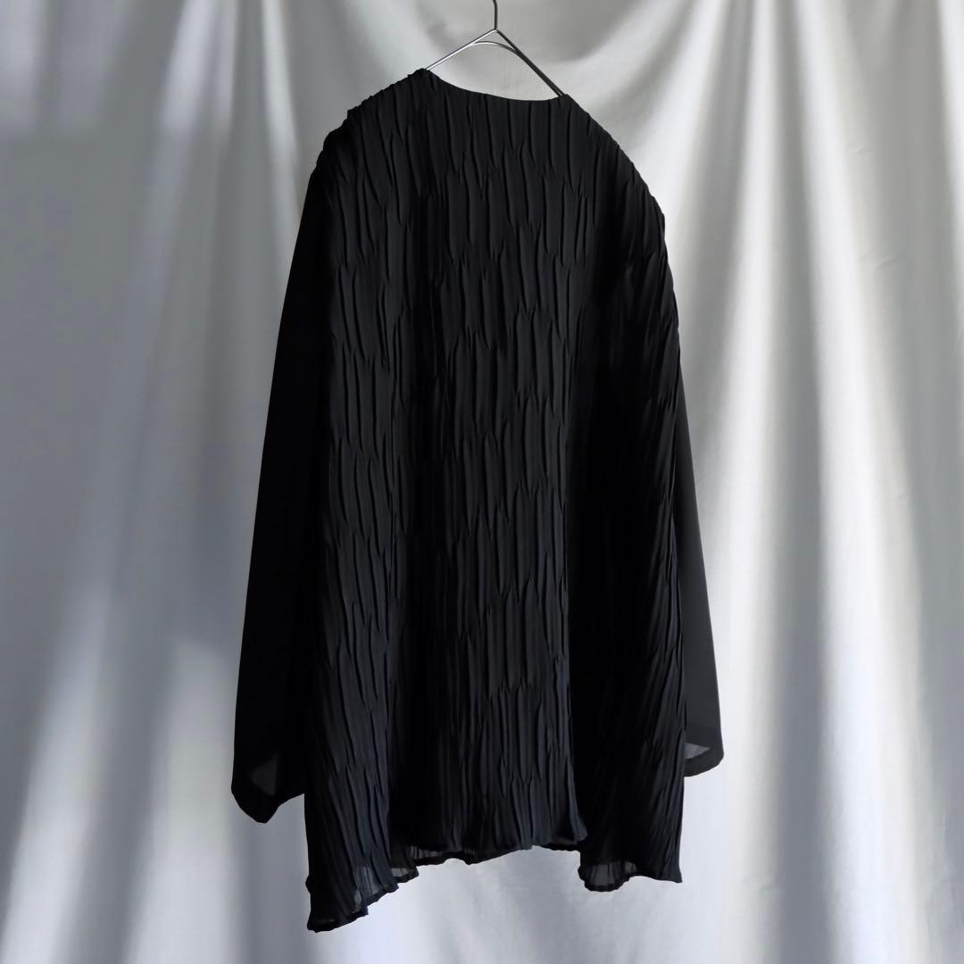 90s archive プリーツ チャイナジャケット 黒色 モード ブラック