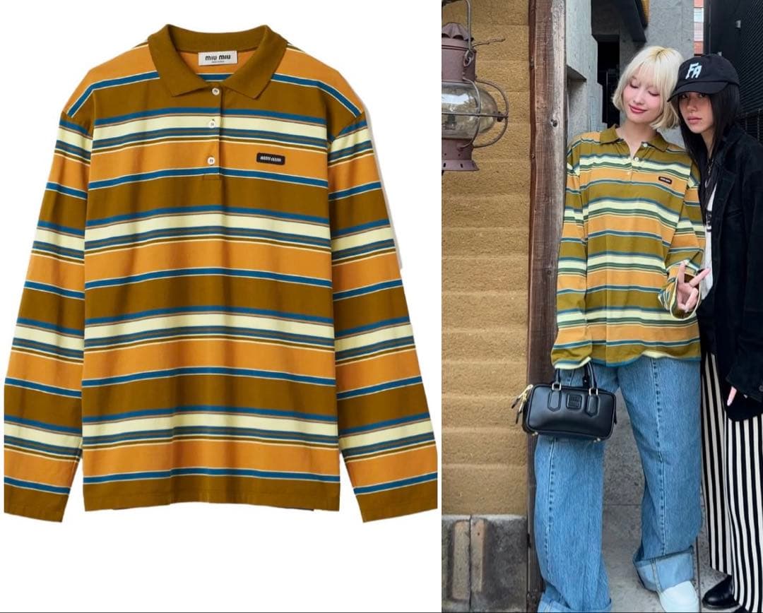 トップス MiuMiu Cotton jersey polo shirt