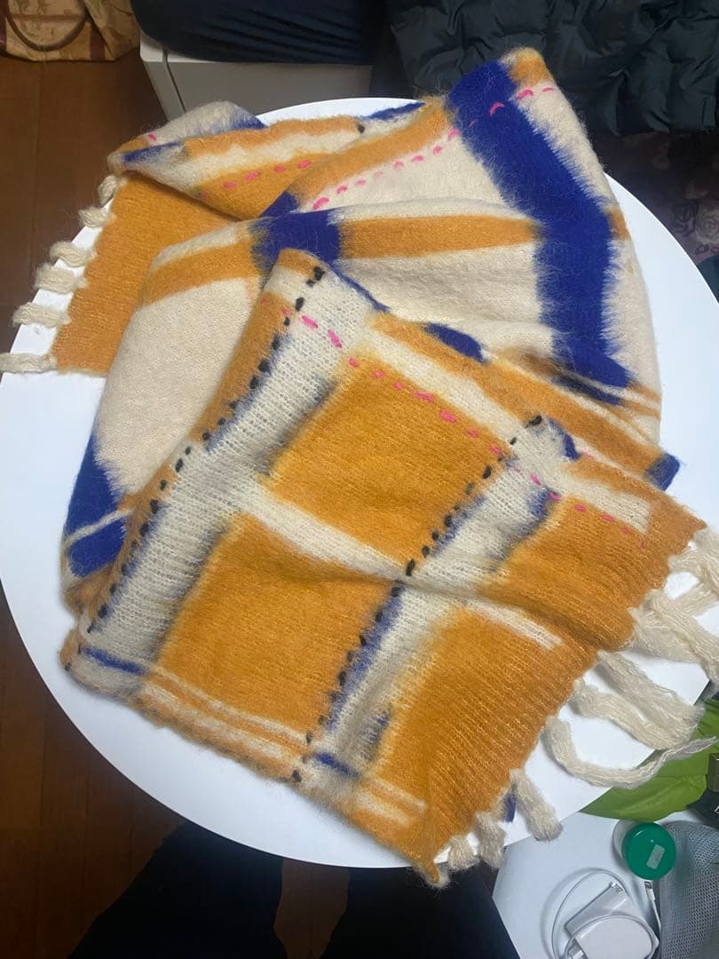 pamm 透明な空気のチェックマフラー