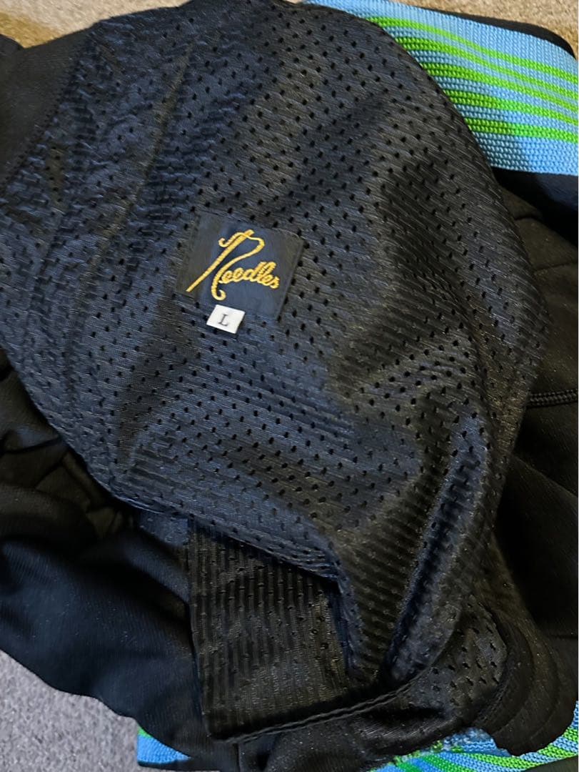 Needles UNION ストライプパンツ Lサイズ ブラック