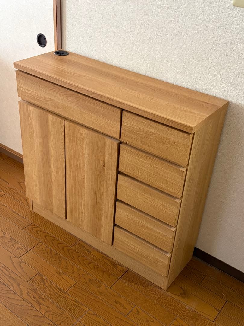 収納家具　サイドボード　木製キャビネット　W90 D30 H85