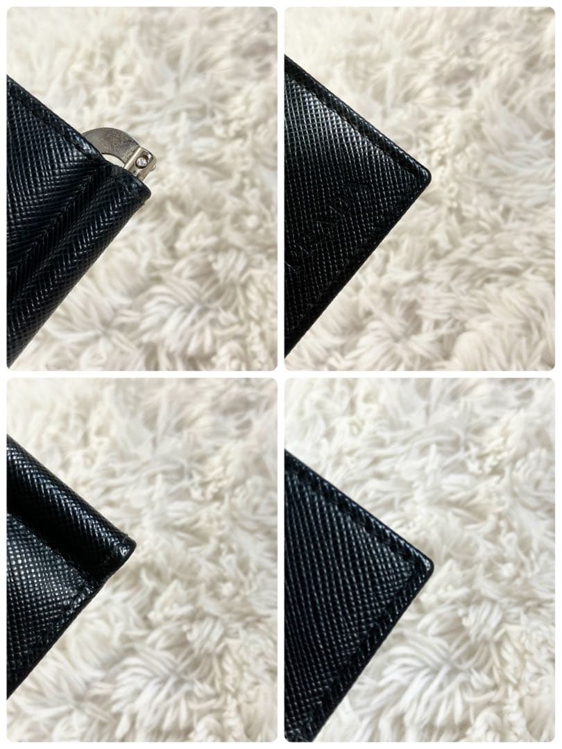 専用✨ プラダ　マネークリップ サフィアーノレザー カードケース 黒