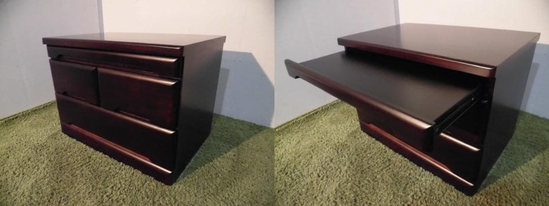 全国一律送料無料【桐】★コンパクト仏壇置き チェスト 2段【ダークブラウン】