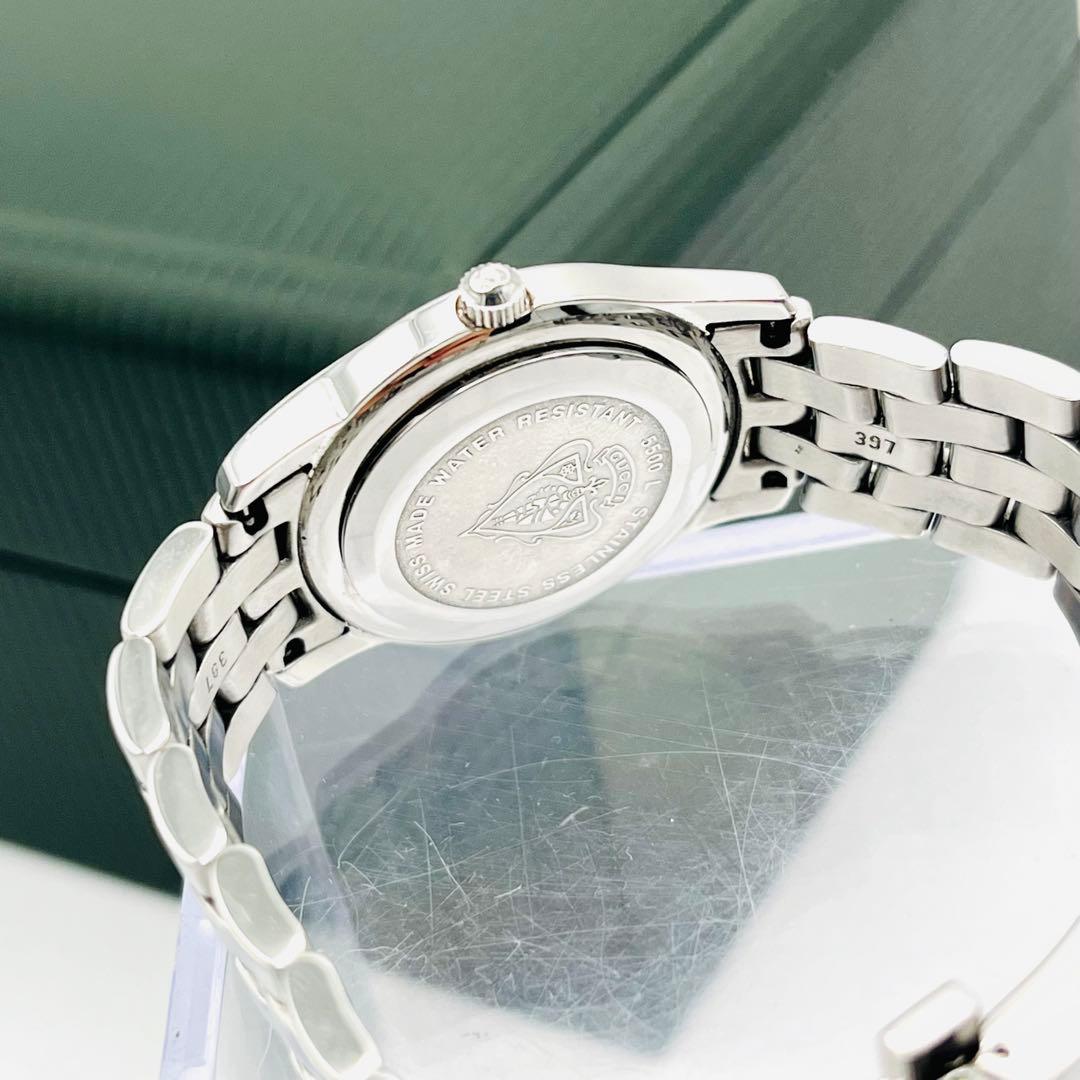 【箱/取説】GUCCI 5500L ブラック文字盤 シルバーベルト グッチ