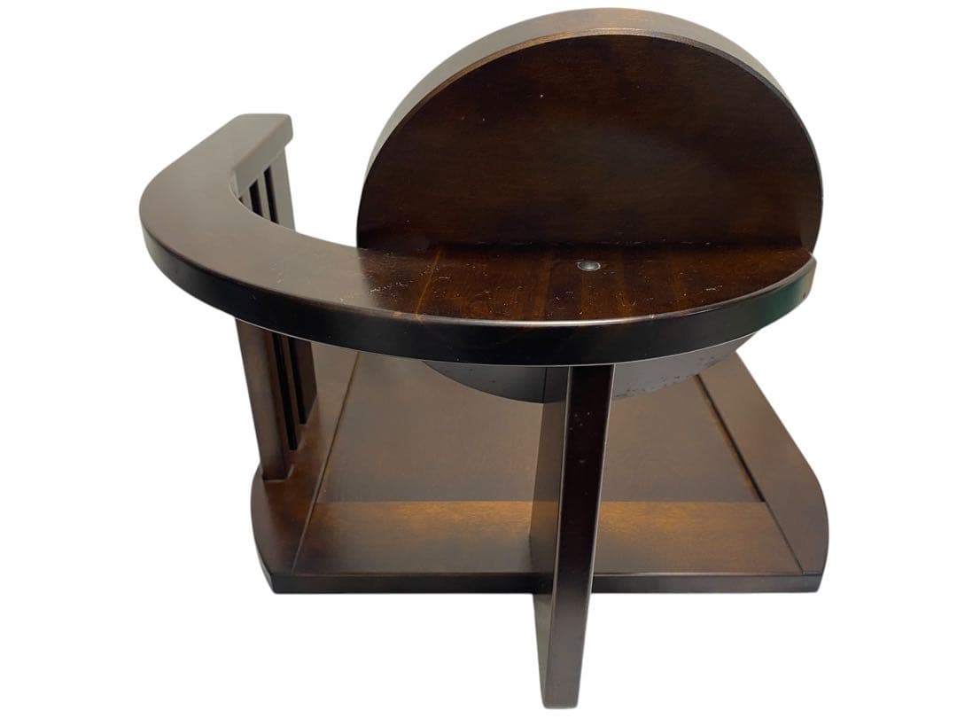 木製　ダークブラウン 円形背もたれ付き　星野民芸　星野民藝　1脚　座椅子星野民藝