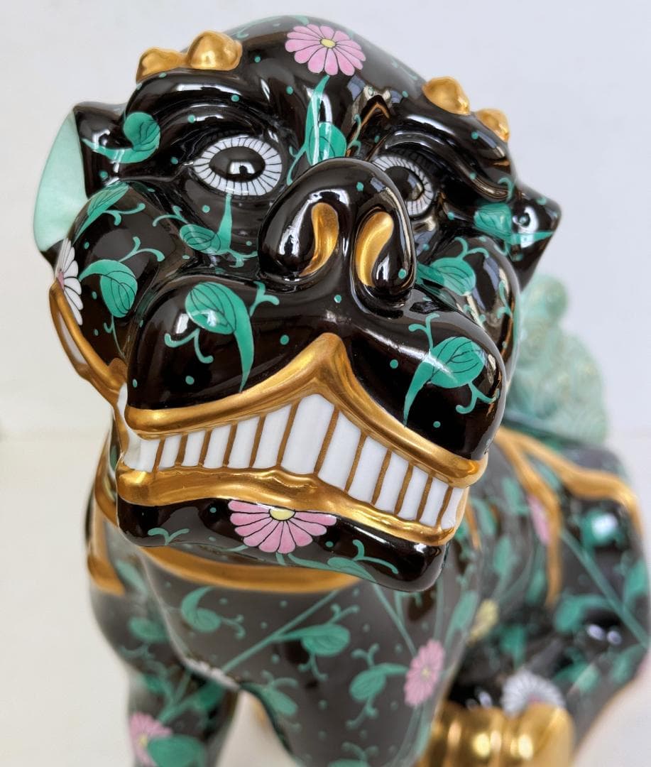 のり様用 ヘレンド 大型25cm 狛犬（L) シノワズリ マスターぺインター作品