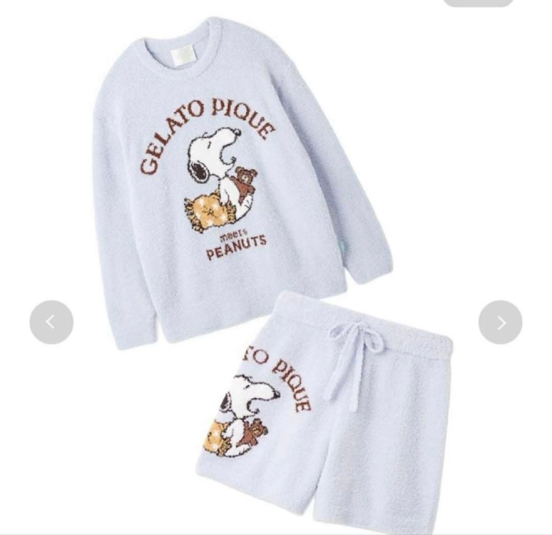 ジェラートピケ PEANUTSジャガードプルオーバーショートパンツ　スヌーピー