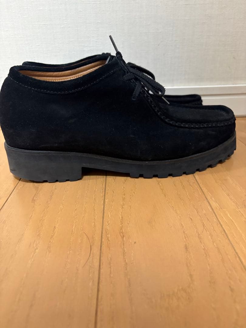 25.5-26.5cm相当 shiunブラックスエードモカシンシューズ