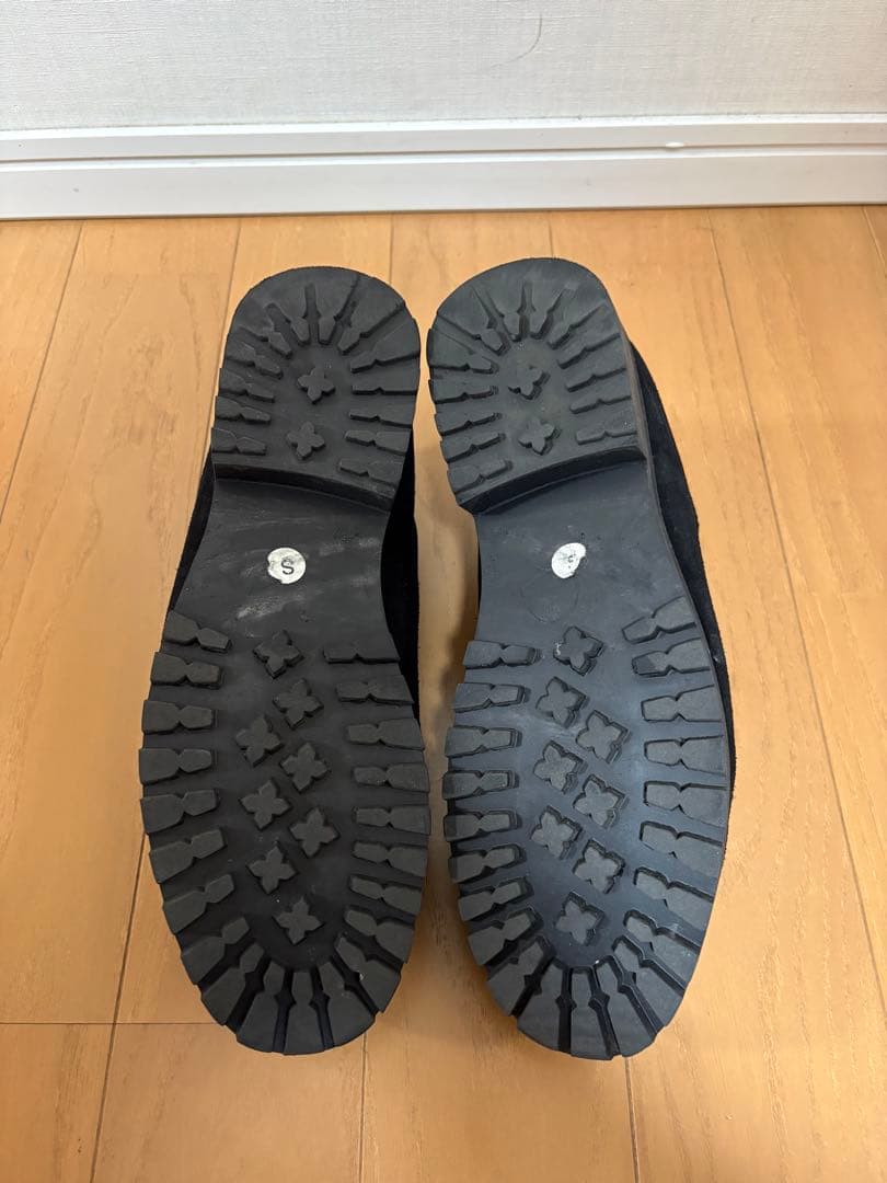 25.5-26.5cm相当 shiunブラックスエードモカシンシューズ