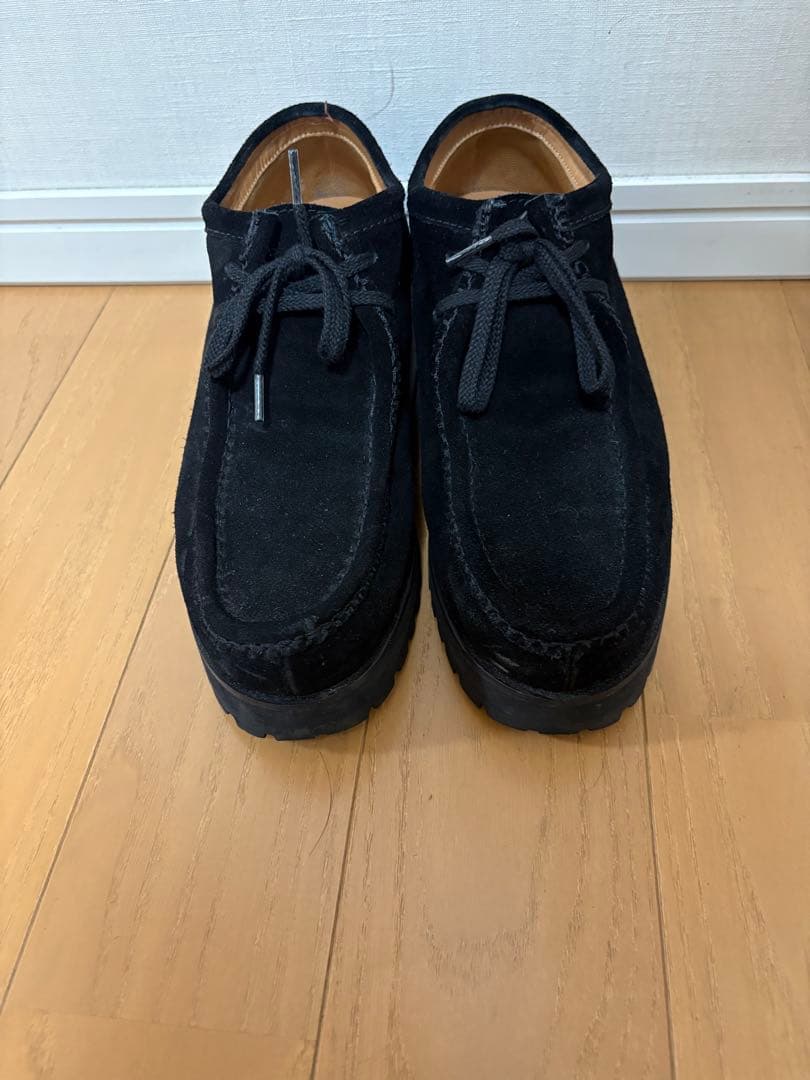 25.5-26.5cm相当 shiunブラックスエードモカシンシューズ