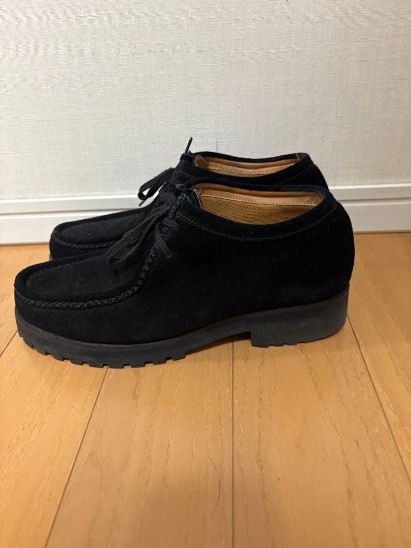 25.5-26.5cm相当 shiunブラックスエードモカシンシューズ