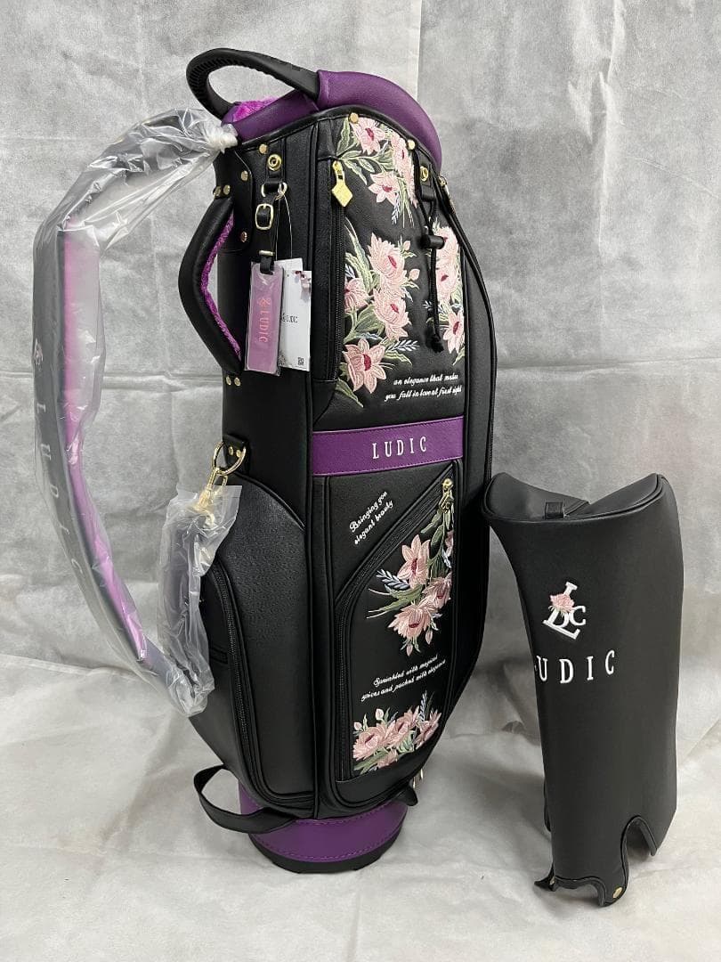 新品 ルディックゴルフ レディース 限定キャディバッグ 合皮 ブラック シェリフ