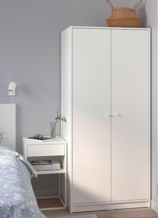 【ラスト１組立完成品】IKEA/イケア クレップスタード：ワードローブ 扉2枚付