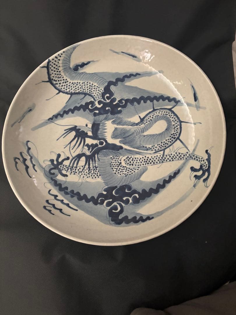 phuonganh05206　特大青花大皿、壺、粉彩中皿　三点セット