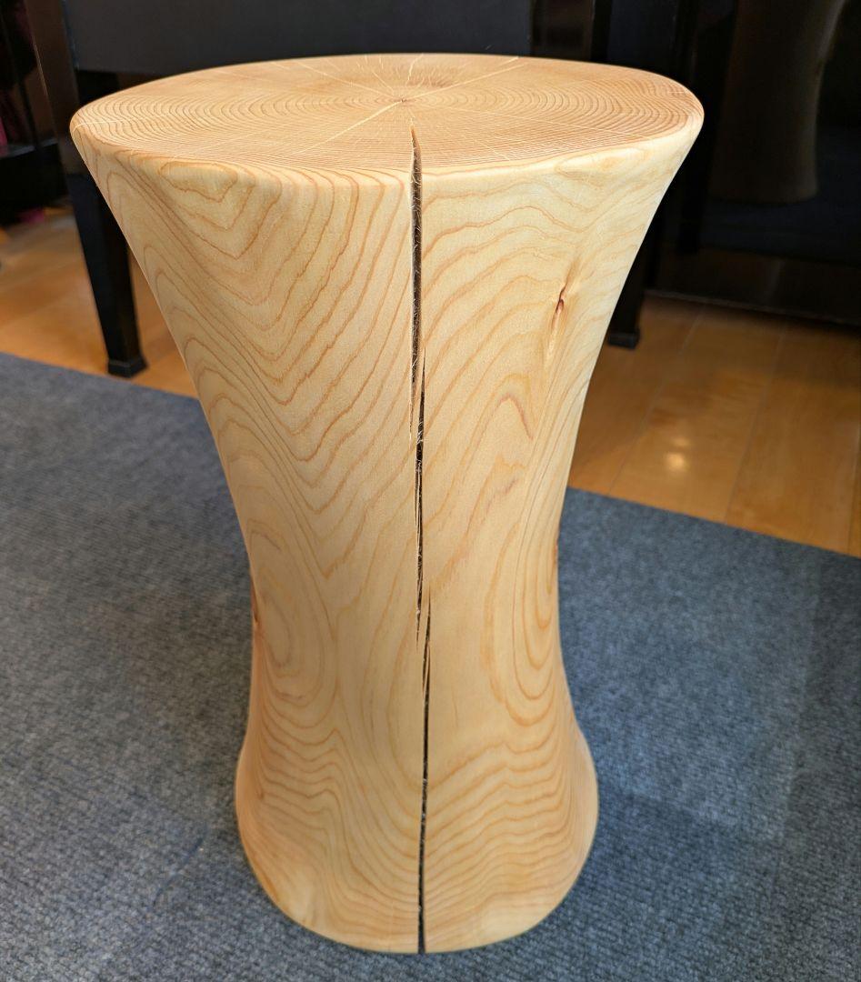 天然ヒバ　丸太　椅子　スツール　高さ約39㎝
