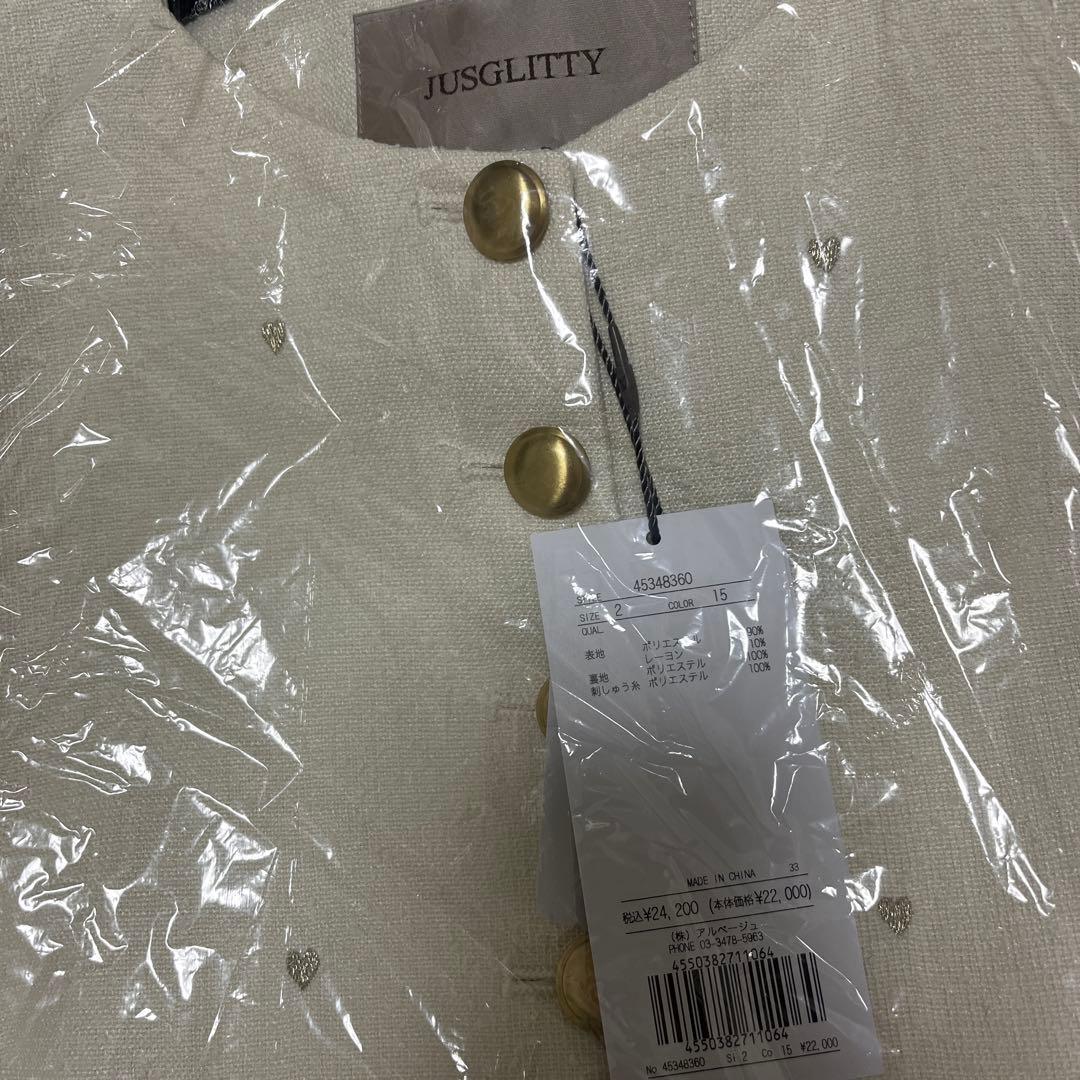 317【新品タグ付】JUSGLITTYハート刺繍ショートジャケット