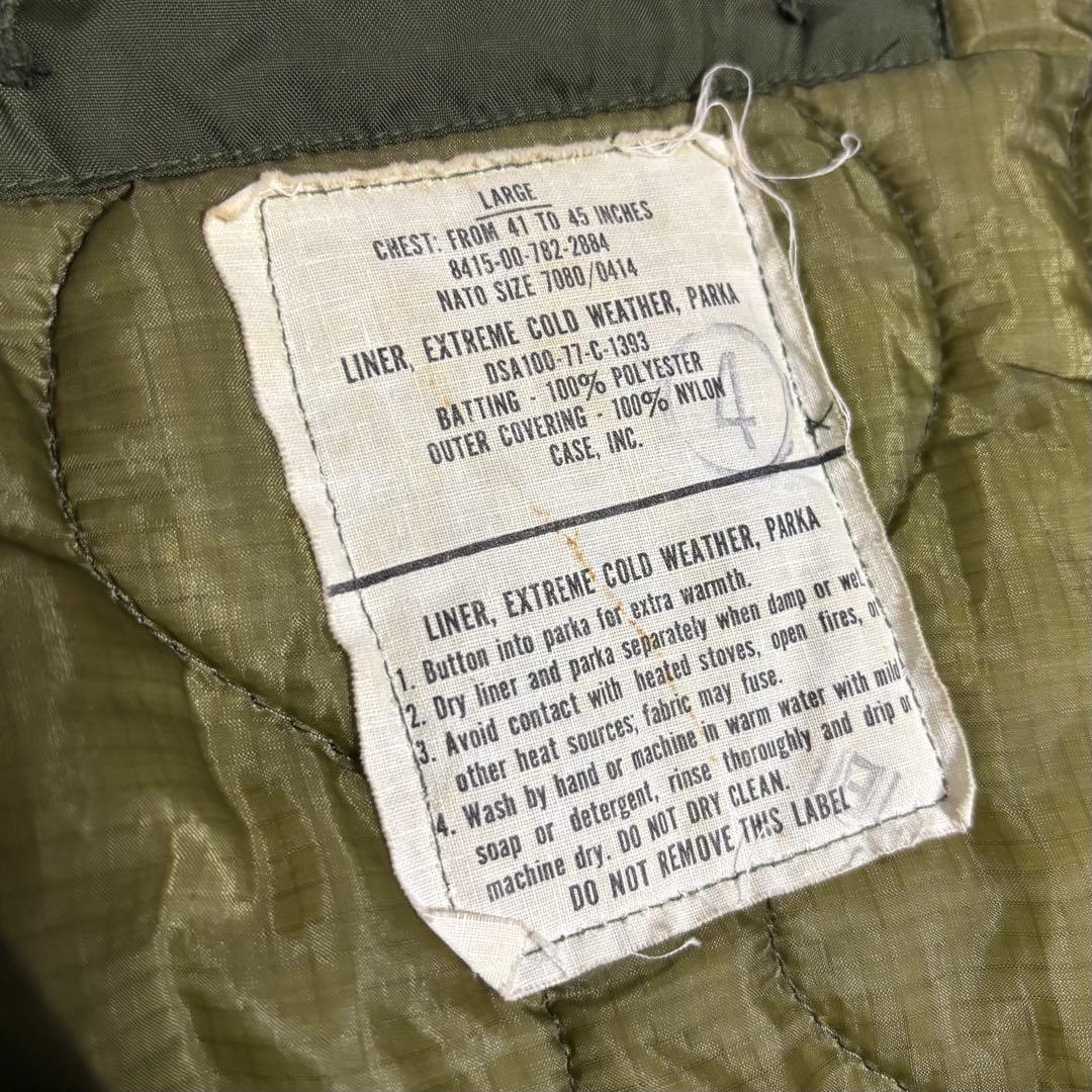 70s M-65 モッズコート ライナー クレイジー ビンテージ キルティング