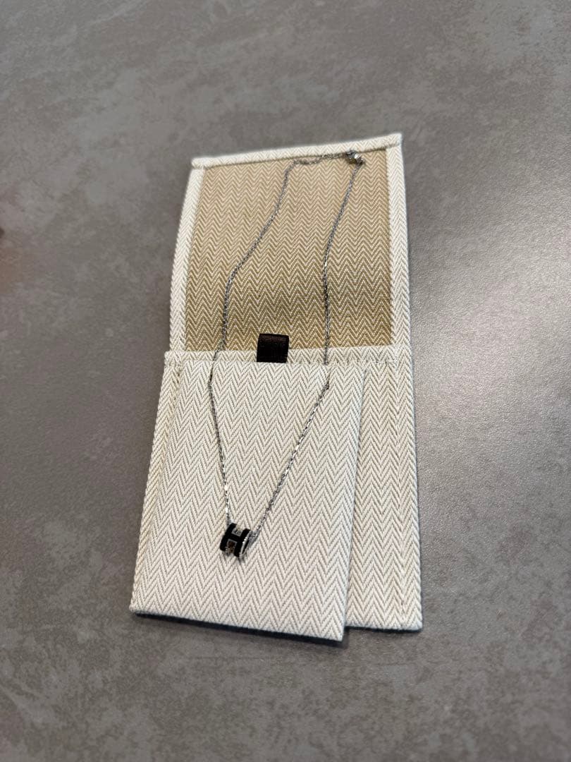 HERMES ミニポップh ペンダント　シルバー×ブラック