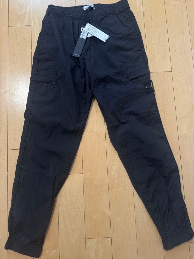 【未使用】ストーンアイランド ナイロンメタルパンツ ブラック 32