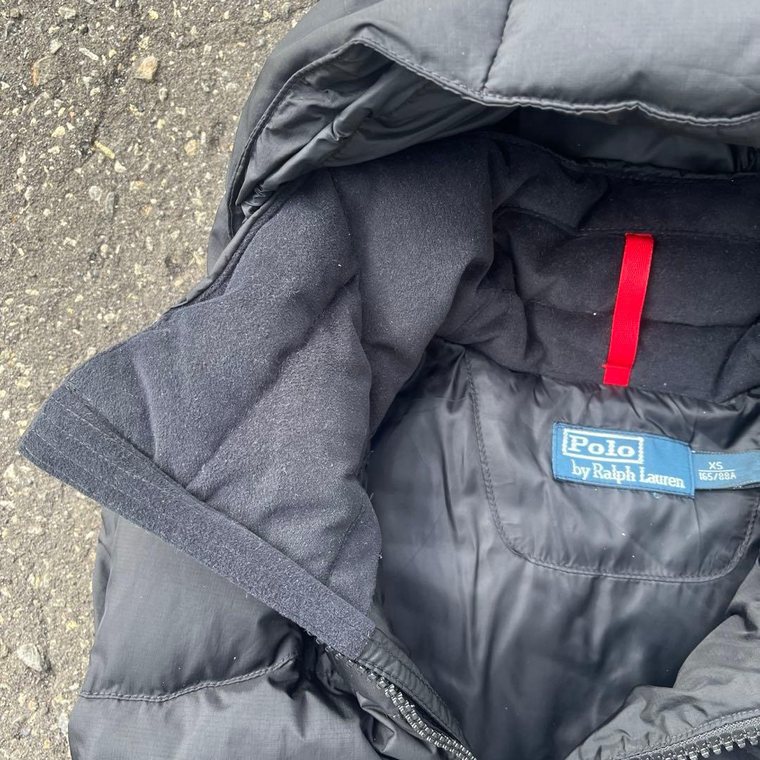 ポロラルフローレン ダウンベスト ブラック XS ビックポニー 刺繍