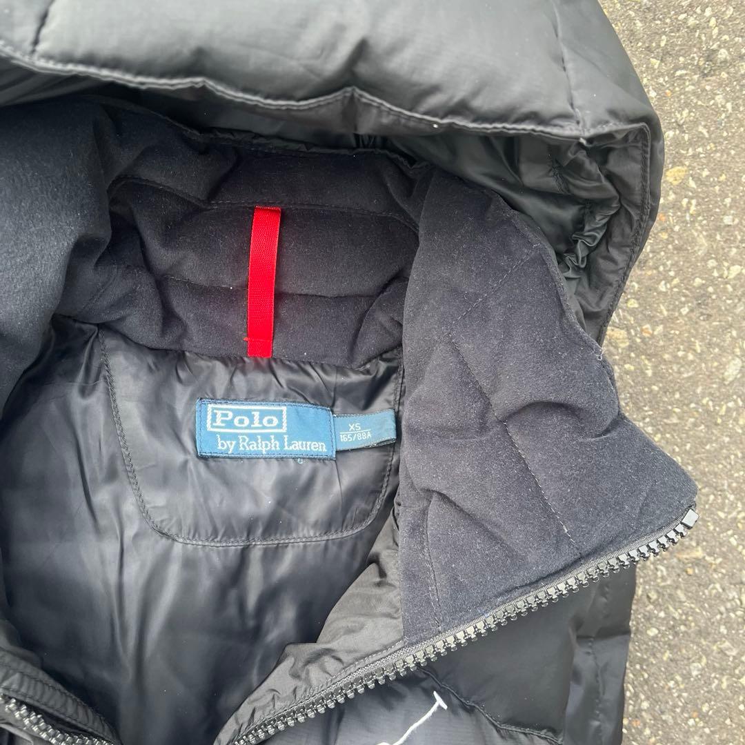 ポロラルフローレン ダウンベスト ブラック XS ビックポニー 刺繍