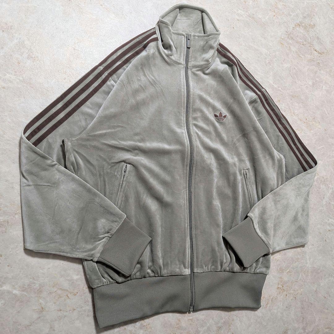 超希少⭐完売品adidasファイヤーバードベロアトラックジャケット グレージュL