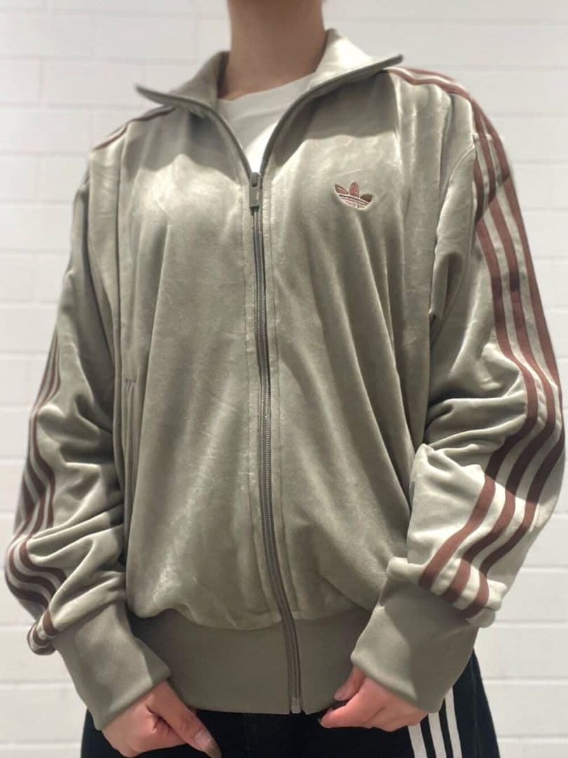 超希少⭐完売品adidasファイヤーバードベロアトラックジャケット グレージュL