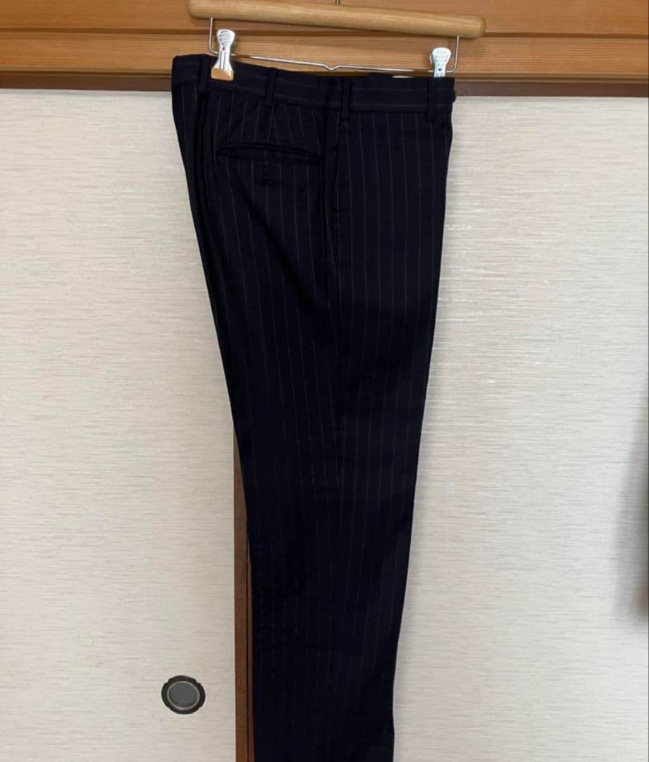 HERMES ネイビーストライプスーツ　48サイズ サイズ48(MとLの間)