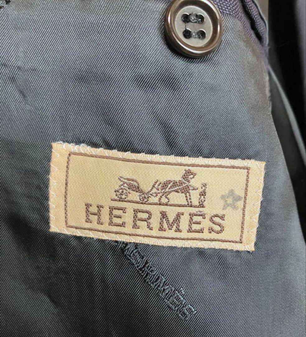 HERMES ネイビーストライプスーツ　48サイズ サイズ48(MとLの間)