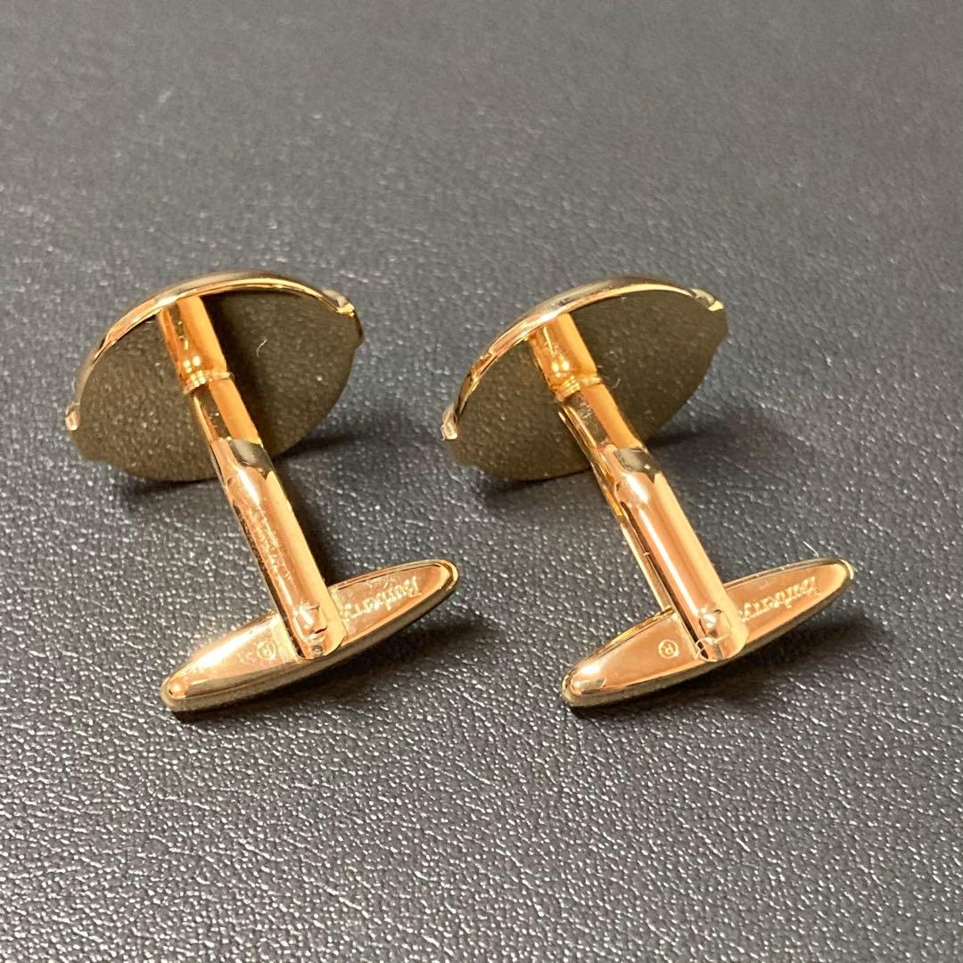 【美品】バーバリー　ネクタイピン　カフス ゴールド　ブラック　ホースロゴ