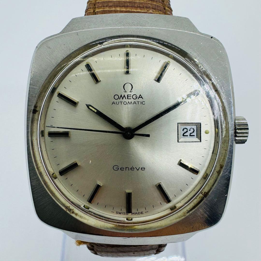 ✨OMEGA✨ジュネーブ✨オートマチック✨デイト✨スクエア✨腕時計✨