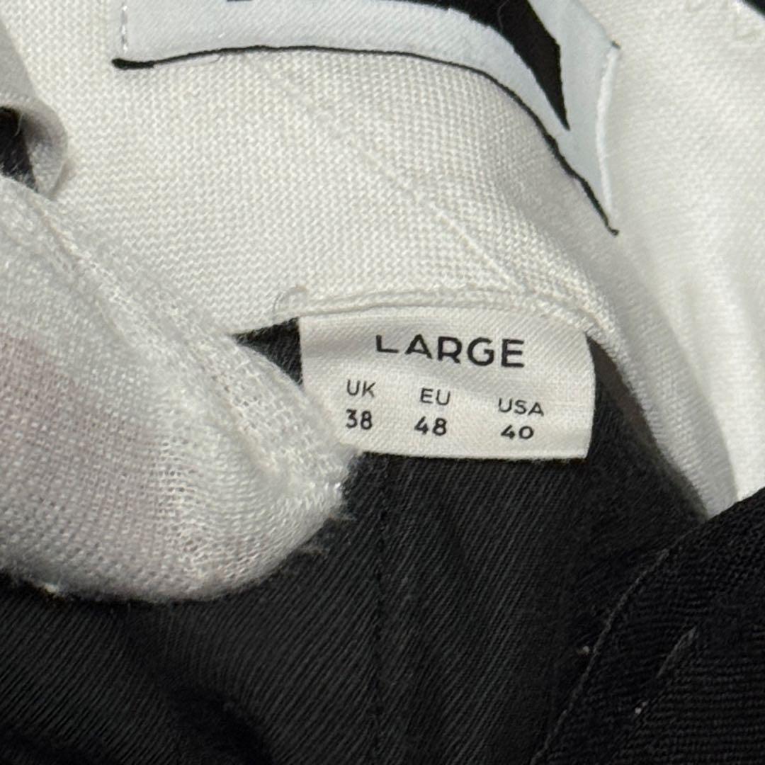 H BEAUTY&YOUTH ウールトロピカル クロスフレアパンツ ブラック L