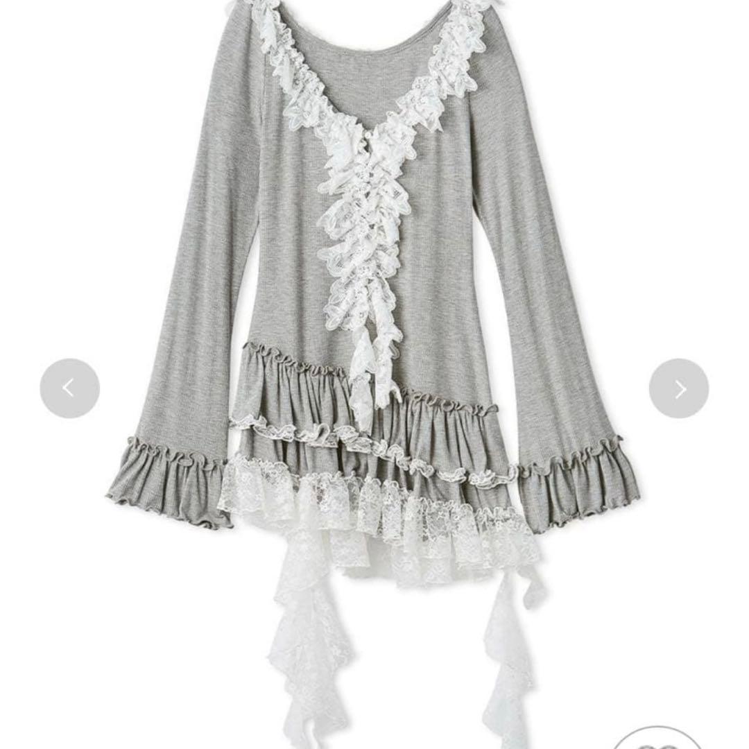 snidel スナイデル　フリルカットソープルオーバー　グレー　ワンピース　新品