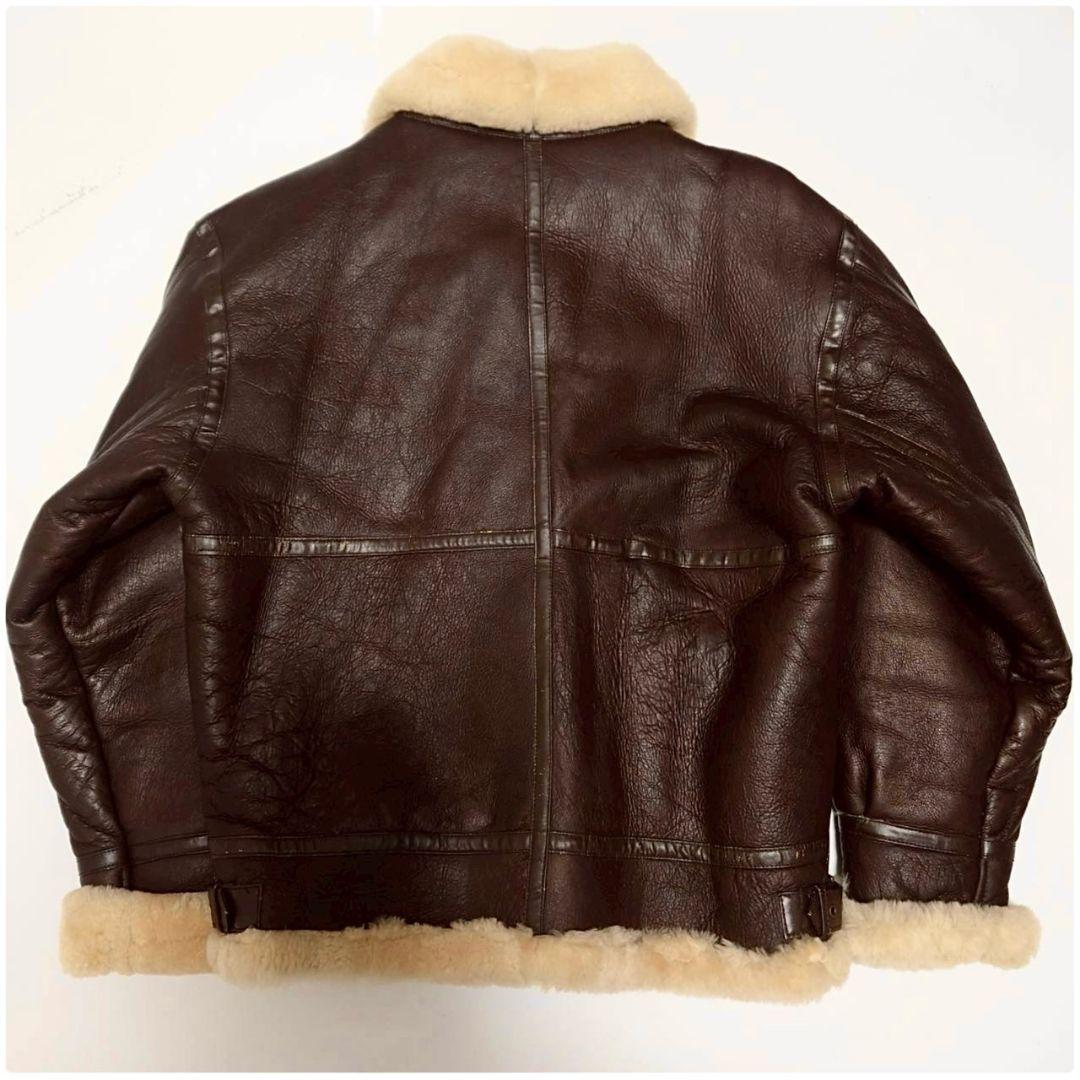 90S ヴィンテージ リアルシープスキンムートンB-3フライトジャケット LL
