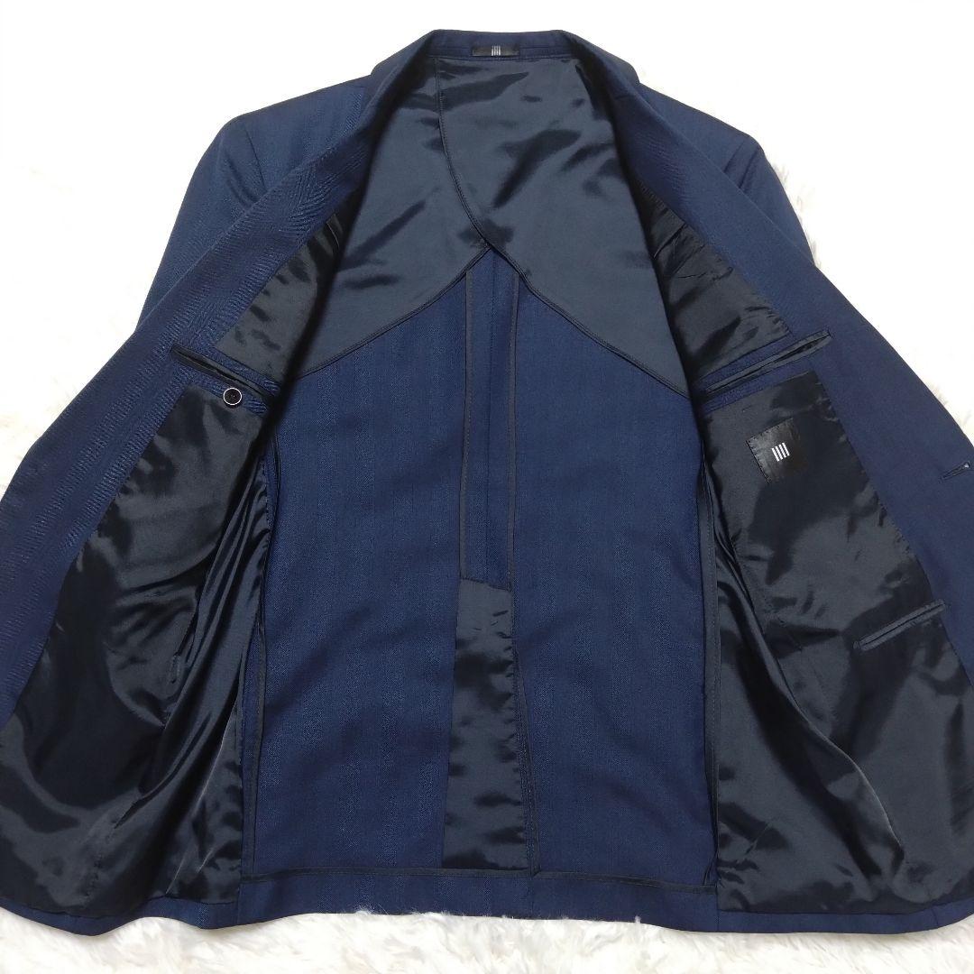 美品 スーツセレクト スリーピーススーツ セットアップ ネイビー L相当