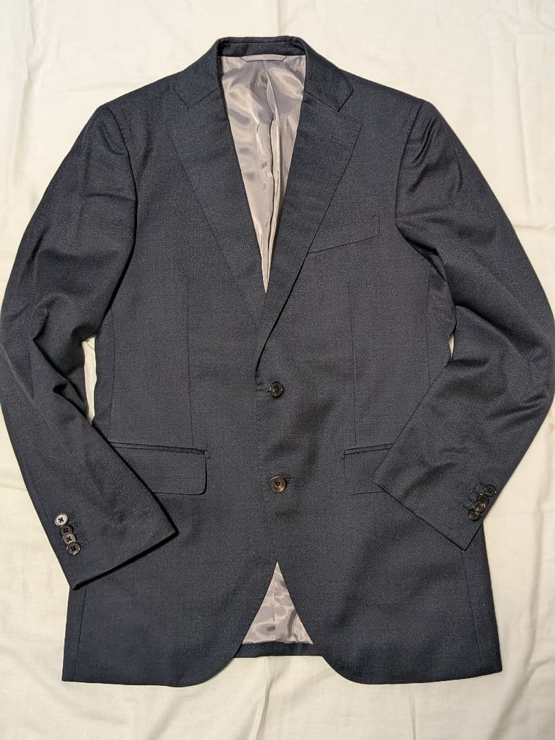 未使用級✨ 上質素材 REDA ビジネススーツ セットアップ L ネイビー