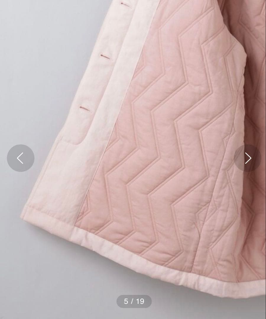 6(roku)　ナイロン レザーカラーコート　ピンク　36