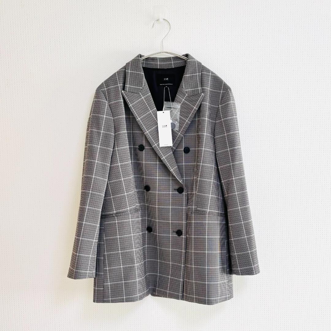 大きいサイズ✨新品未使用　23区【洗える】ガンクラブプレイドチェックジャケット