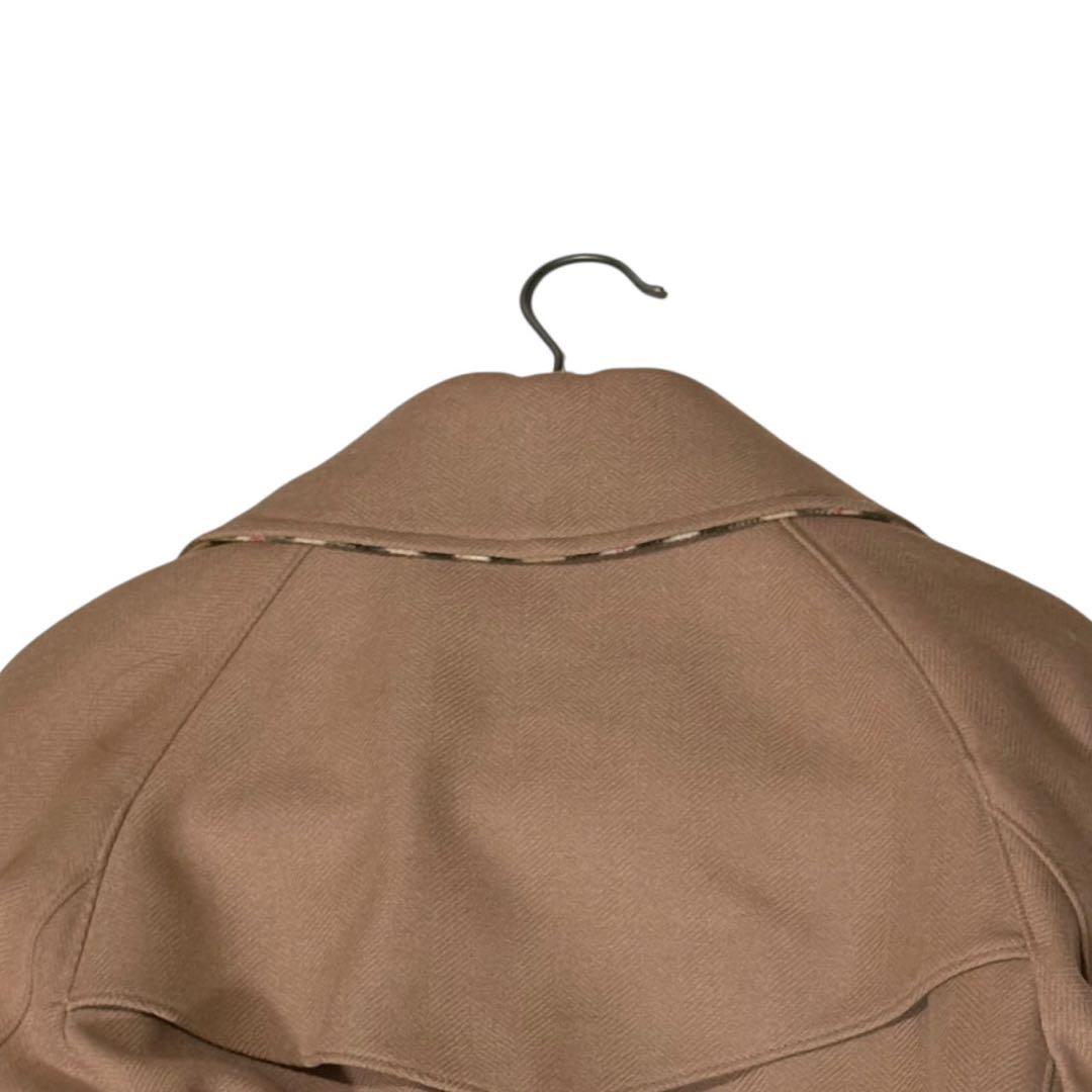 未使用級 BURBERRY カシミヤ混 女優襟 ジャガード ベルテッドコート