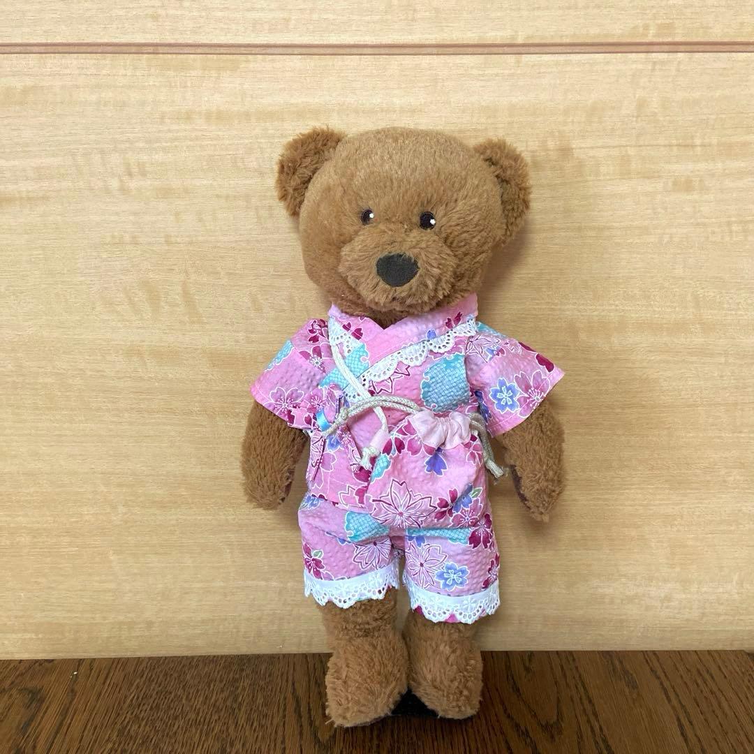 IKEAのクマの着せ替えお洋服　甚平　リボン　巾着