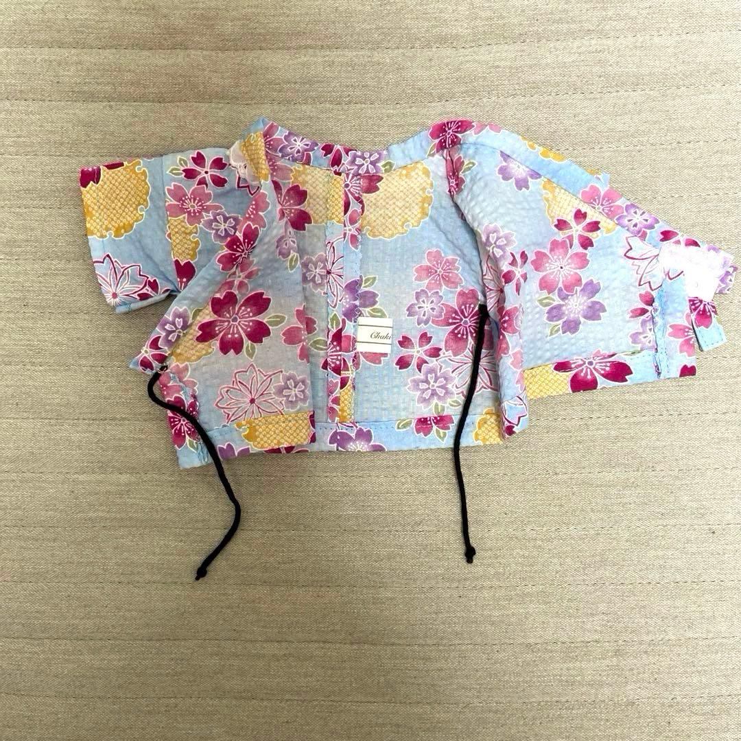 IKEAのクマの着せ替えお洋服　甚平　リボン　巾着