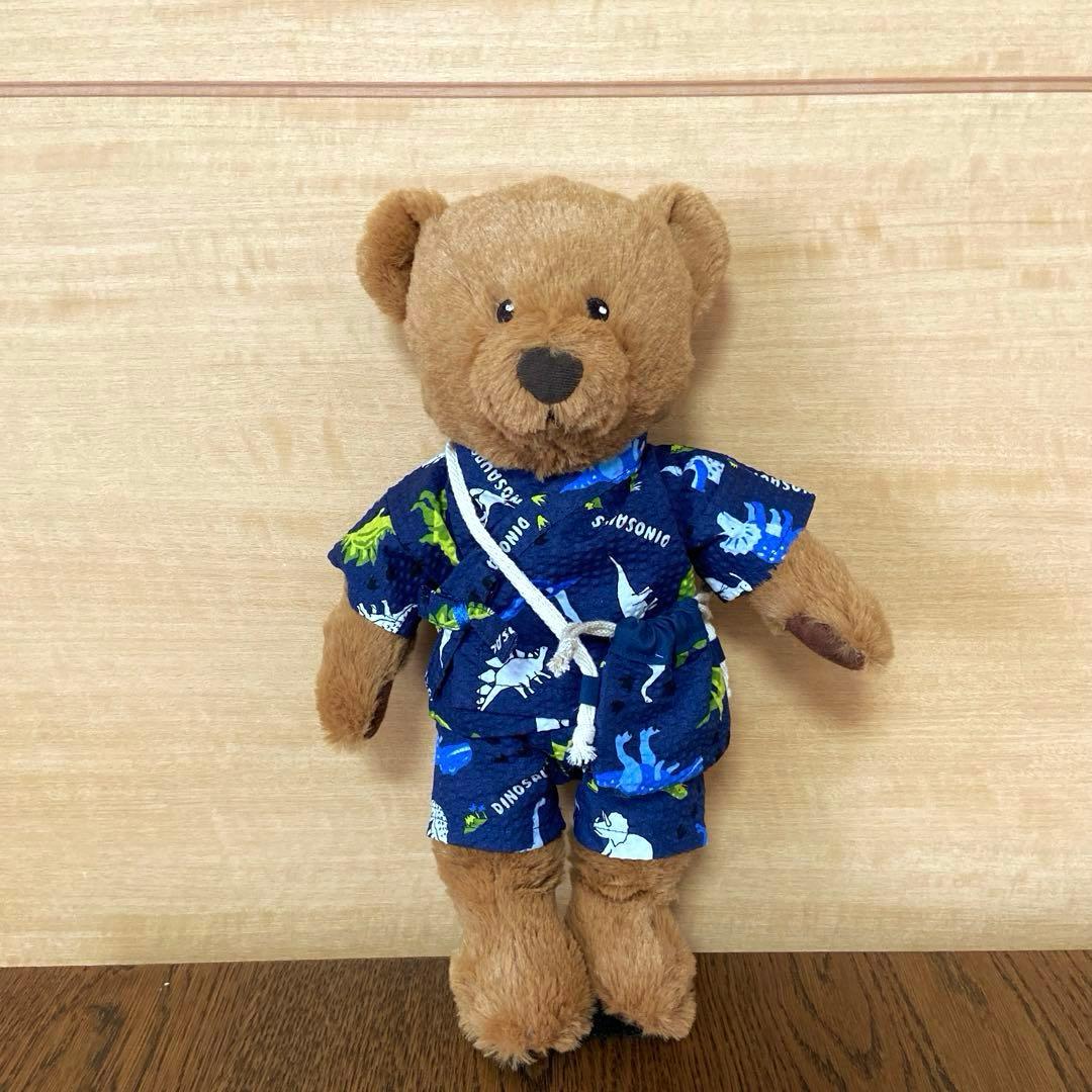 IKEAのクマの着せ替えお洋服　甚平　リボン　巾着