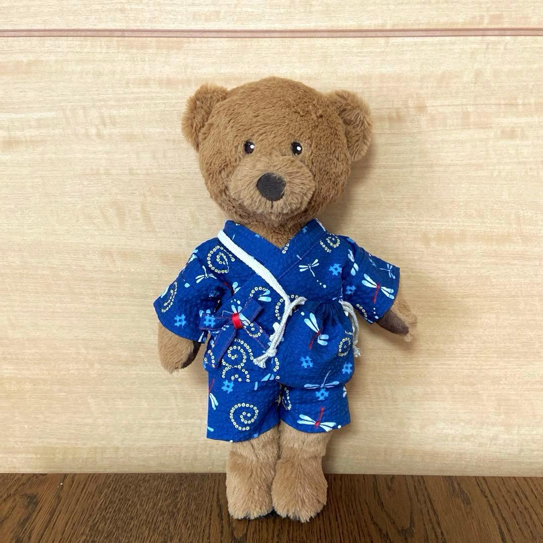 IKEAのクマの着せ替えお洋服　甚平　リボン　巾着