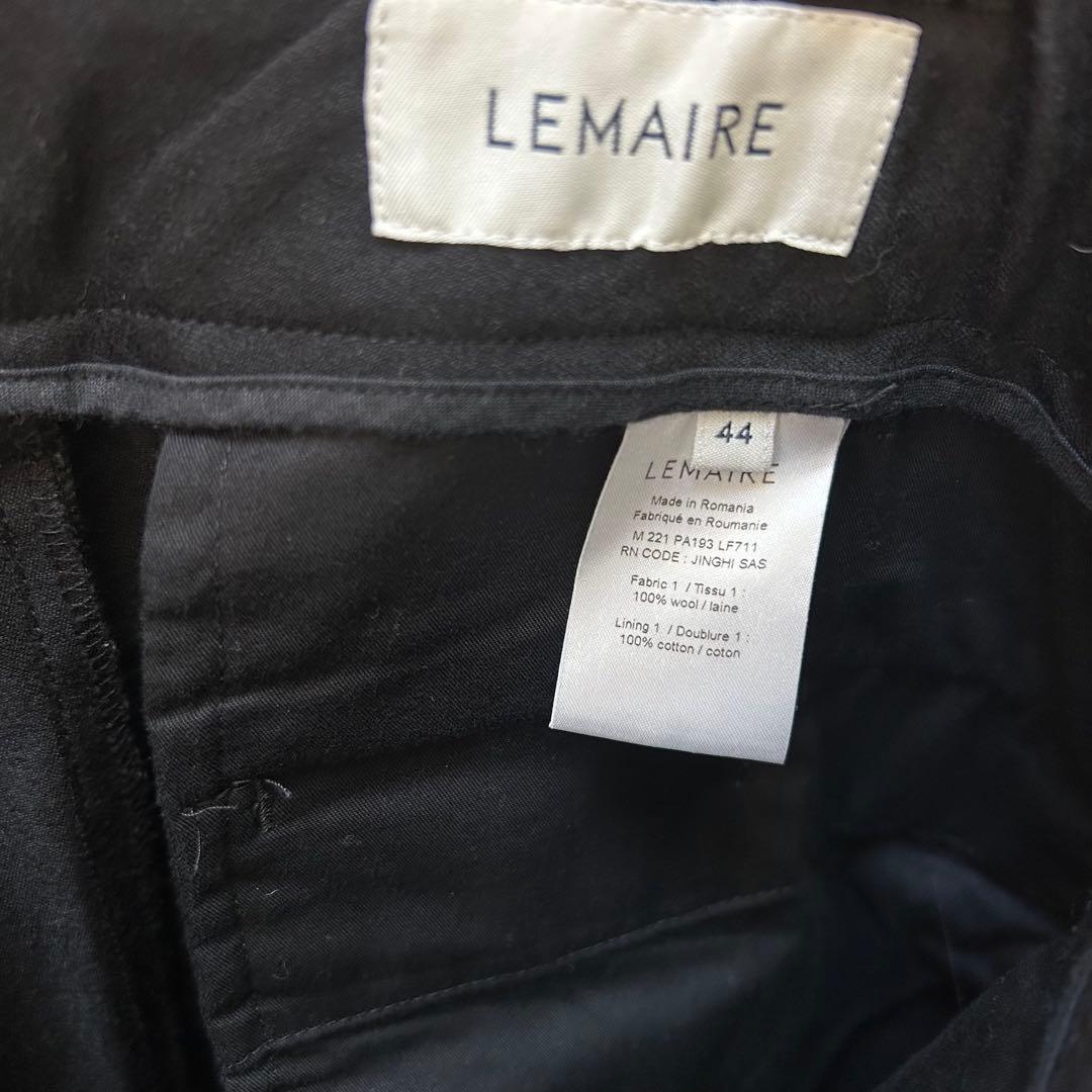 LEMAIRE サイドアジャスター ウール トラウザー 44 ブラック