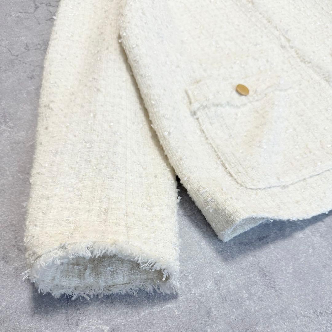 大きいサイズ　アンタイトル　ファンシーツイードジャケット　24AW　セレモニー