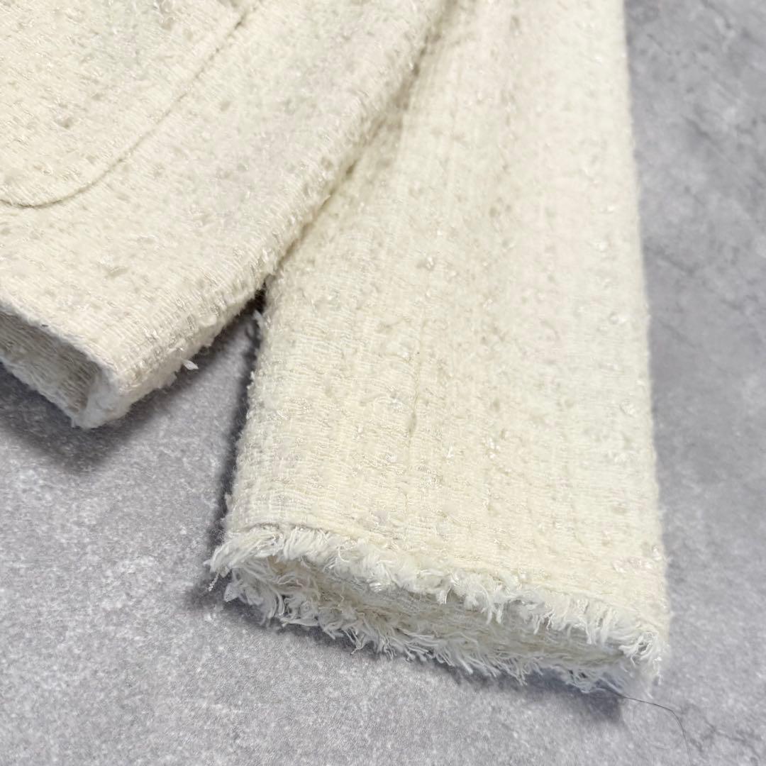 大きいサイズ　アンタイトル　ファンシーツイードジャケット　24AW　セレモニー